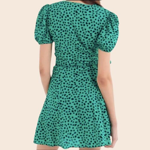 Urban Outfitters Jocelyn Printed Puff Sleeve Mini Dress Size Medium - Picture 4 of 13